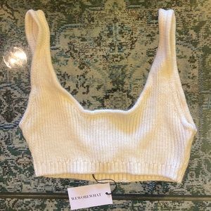 NWT Knit Bra top in cream, comfy and cozy
